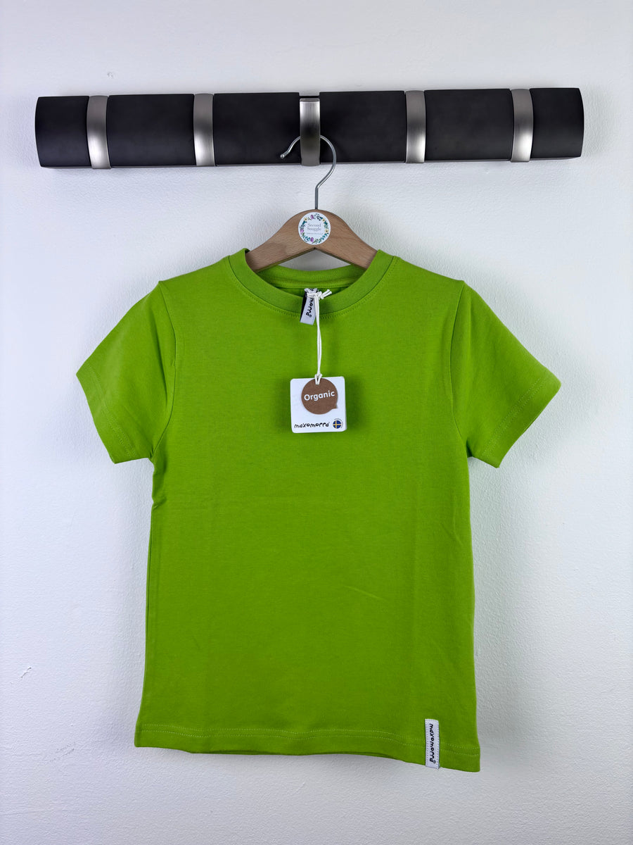 Maxomorra Bright Green Organic T-Shirt 5-6 Years-Tops-Second Snuggle Preloved