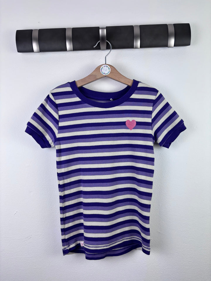 Alba Purple Stripe Heart Top 6-7 Years-Tops-Second Snuggle Preloved