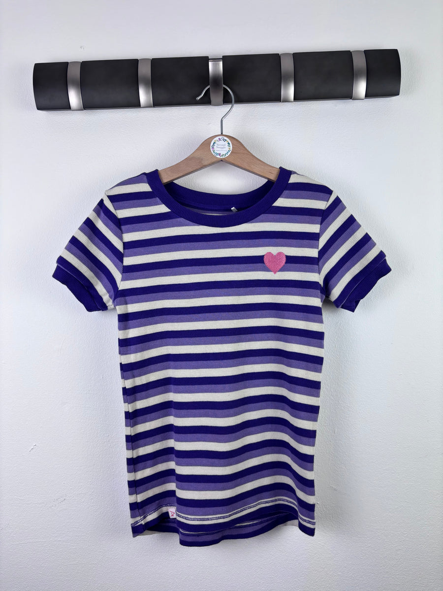 Alba Purple Stripe Heart Top 6-7 Years-Tops-Second Snuggle Preloved
