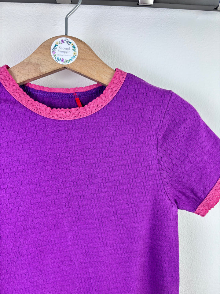 Alba Purple Dress Pink Trim 104 (3-4 Years)-Dresses-Second Snuggle Preloved