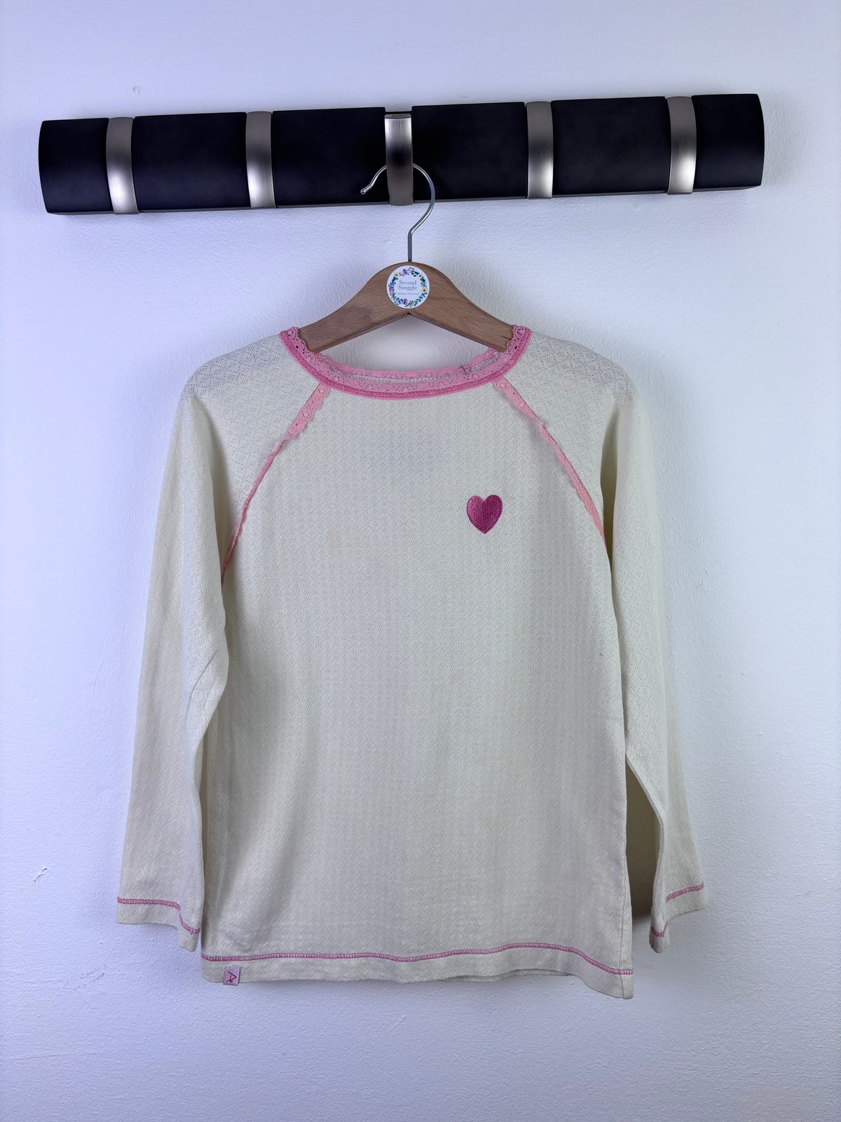 Alba Cream Heart Long Sleeve Top 6-7 Years-Tops-Second Snuggle Preloved