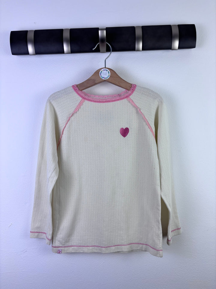 Alba Cream Heart Long Sleeve Top 6-7 Years-Tops-Second Snuggle Preloved