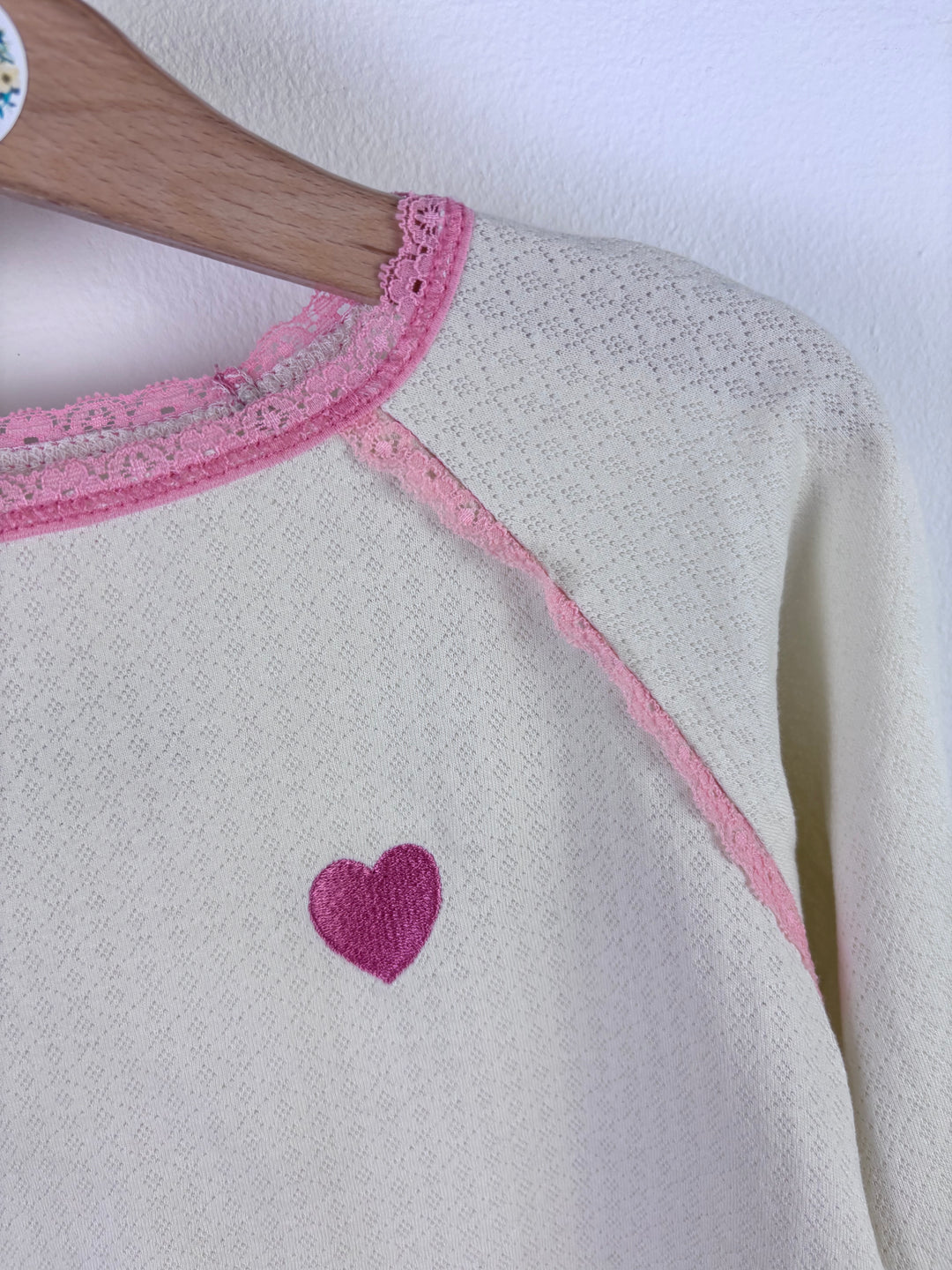 Alba Cream Heart Long Sleeve Top 6-7 Years-Tops-Second Snuggle Preloved