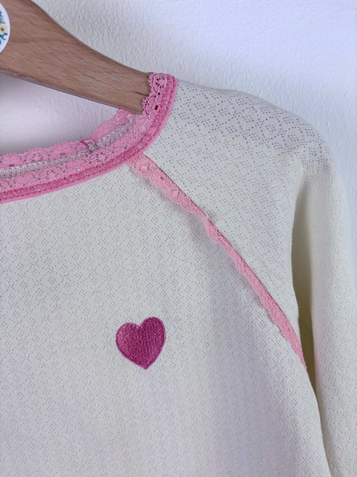 Alba Cream Heart Long Sleeve Top 6-7 Years-Tops-Second Snuggle Preloved