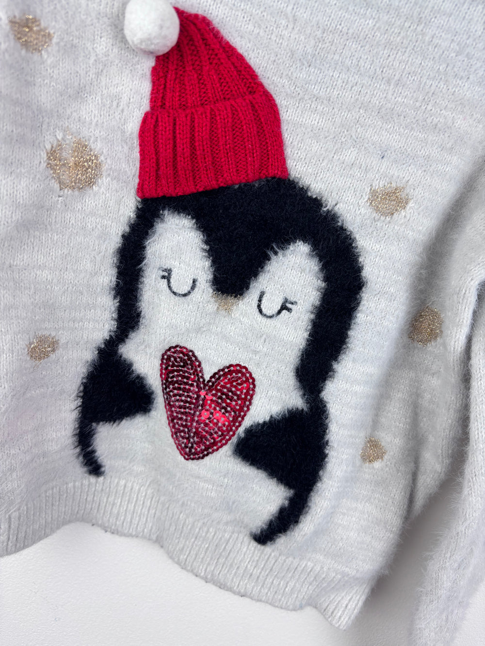 M&Co Penguin Christmas Jumper 7-8 Years-Jumpers-Second Snuggle Preloved