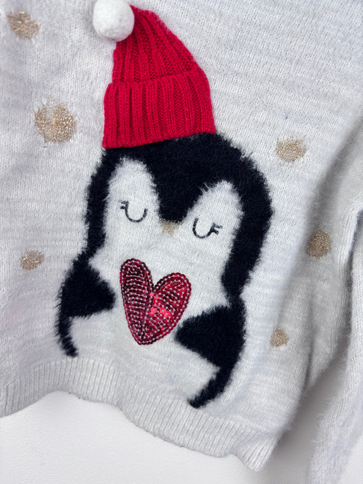 M&Co Penguin Christmas Jumper 7-8 Years-Jumpers-Second Snuggle Preloved