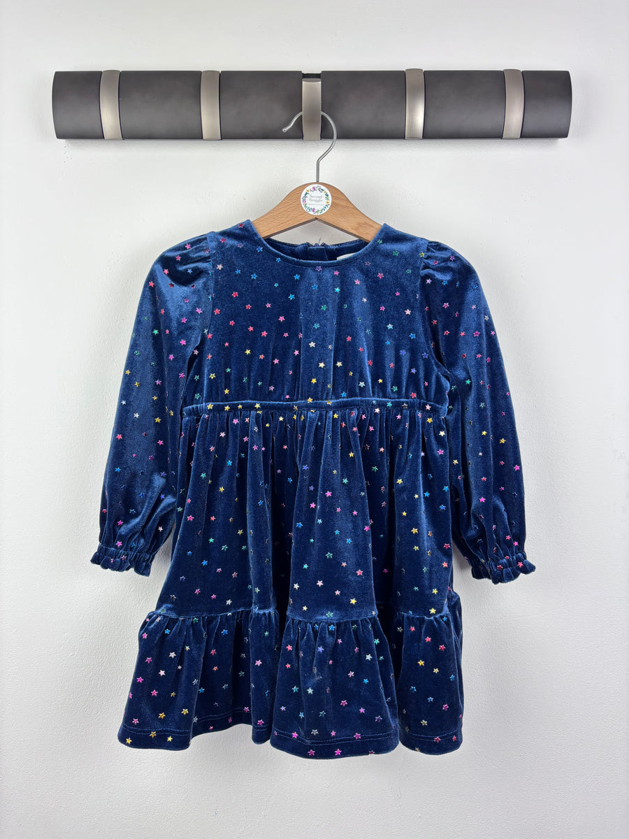 M&S Velvet Star Dress 2-3 Years-Dresses-Second Snuggle Preloved