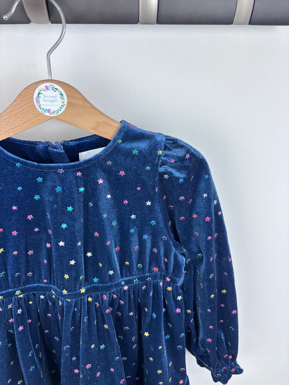 M&S Velvet Star Dress 2-3 Years-Dresses-Second Snuggle Preloved