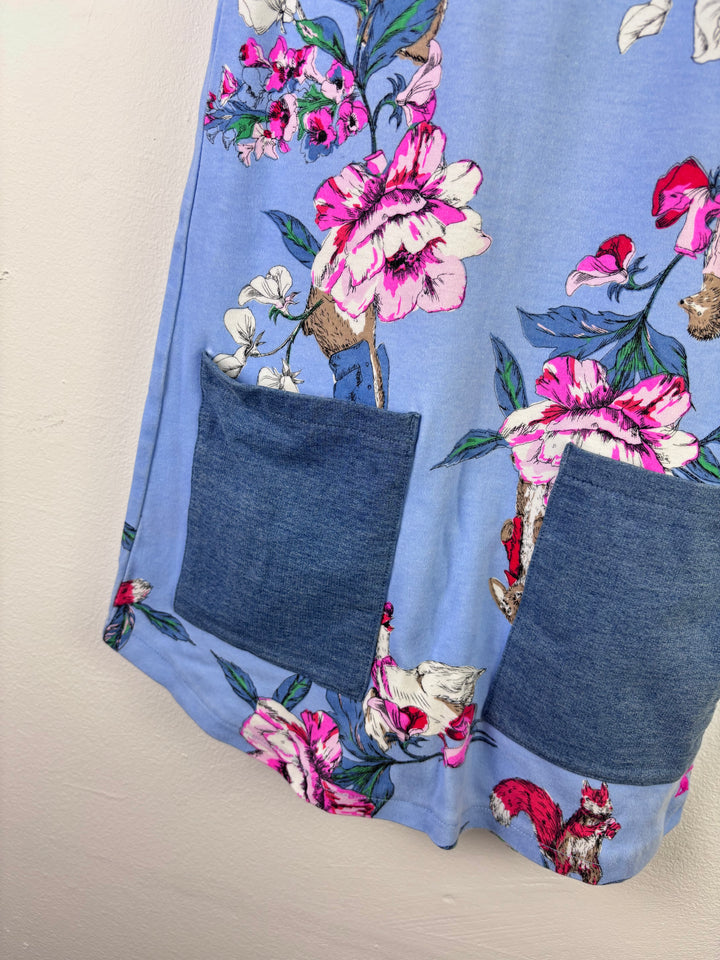 Joules Blue Floral Dress with Pockets, Peter Rabbit 7-8 Years-Dresses-Second Snuggle Preloved