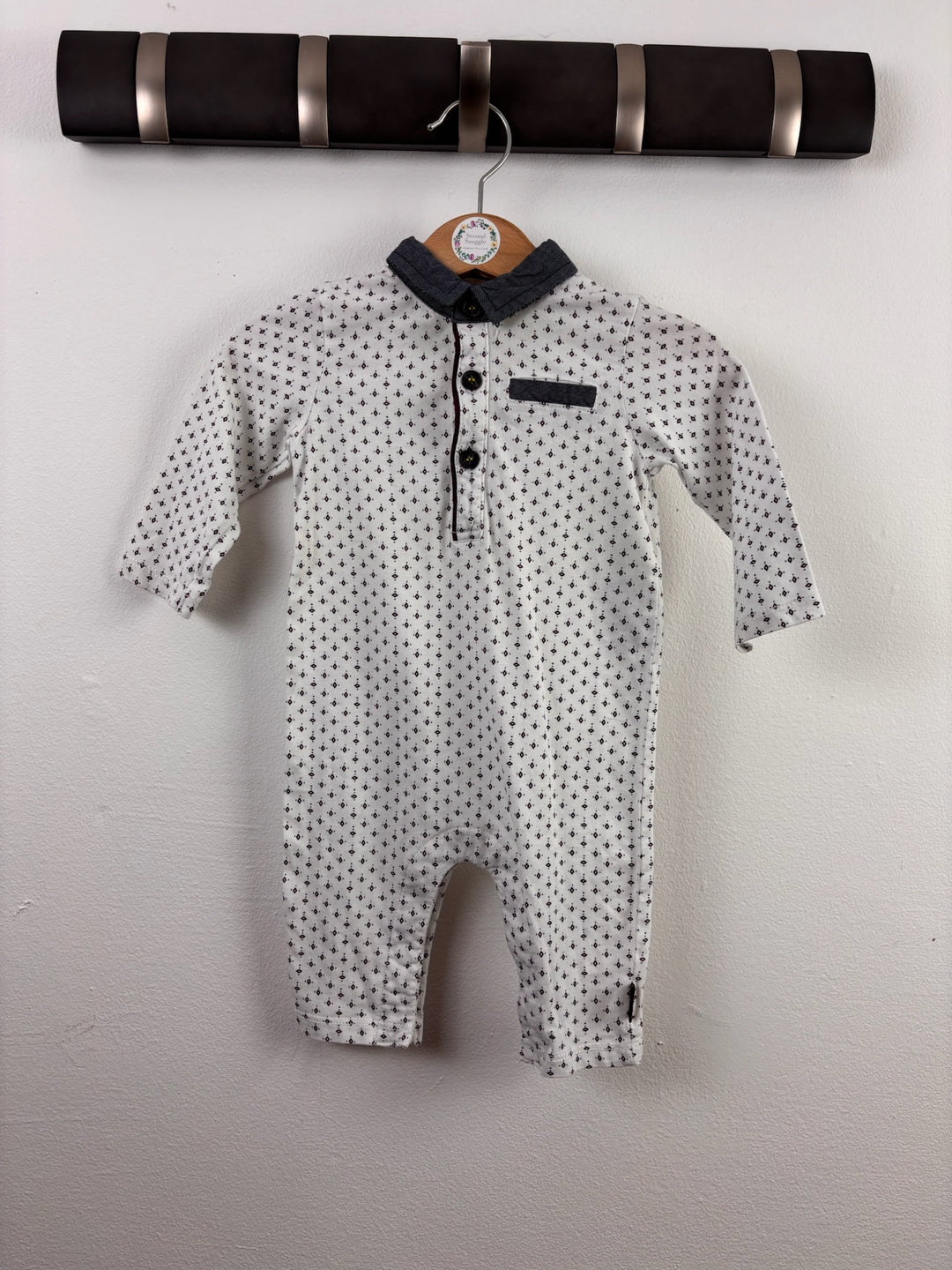 Ted Baker White Patterned Romper 3-6 Months