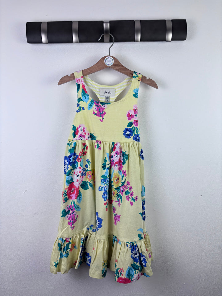 Joules Yellow Floral Dress Sleeveless 5 Years-Dresses-Second Snuggle Preloved