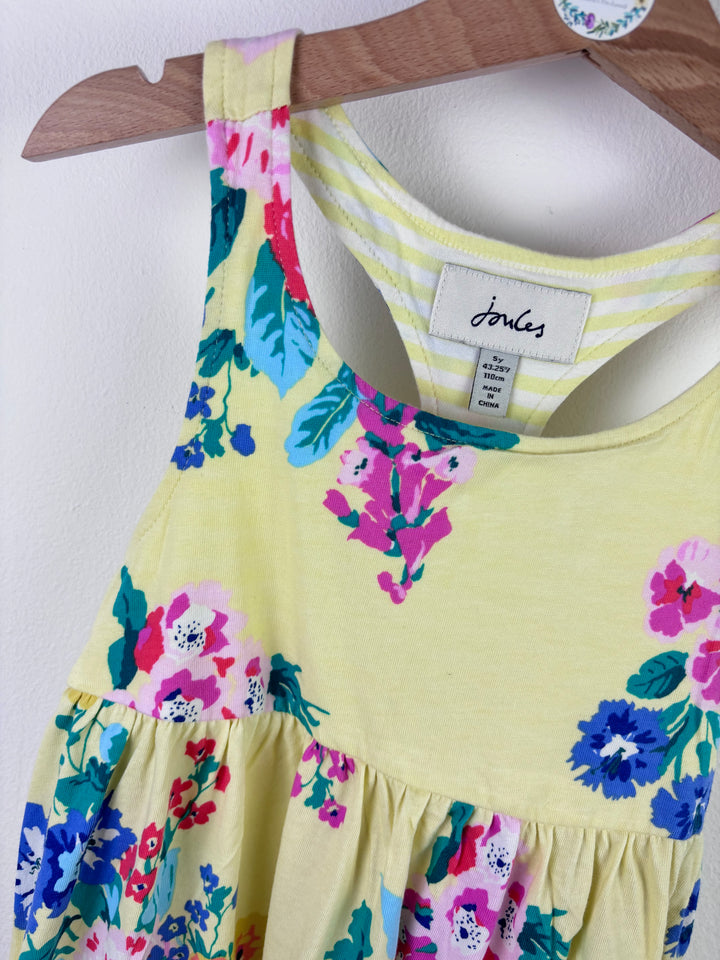Joules Yellow Floral Dress Sleeveless 5 Years-Dresses-Second Snuggle Preloved