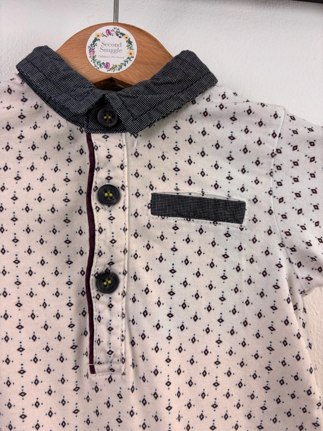 Ted Baker White Patterned Romper 3-6 Months