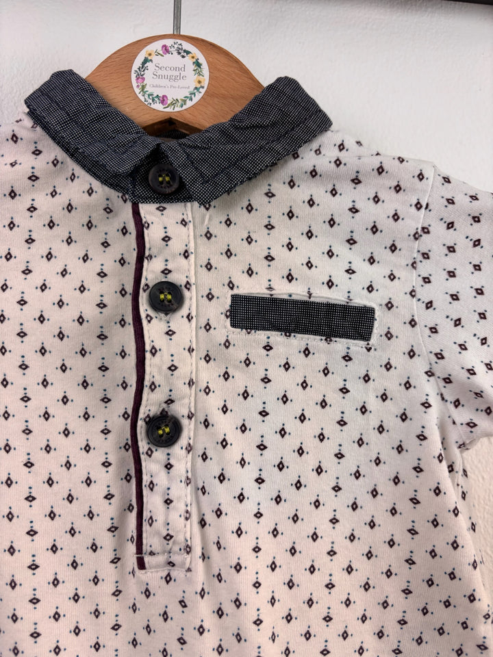 Ted Baker White Patterned Romper 3-6 Months