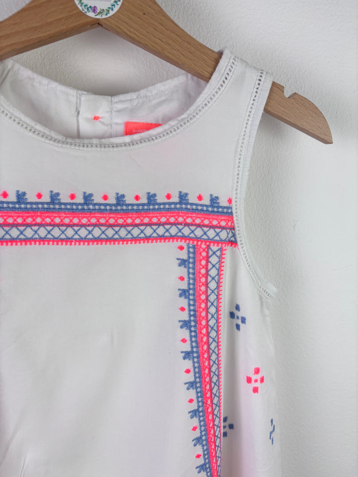 Joules White Sleeveless Embroidered Dress 6 Years-Dresses-Second Snuggle Preloved