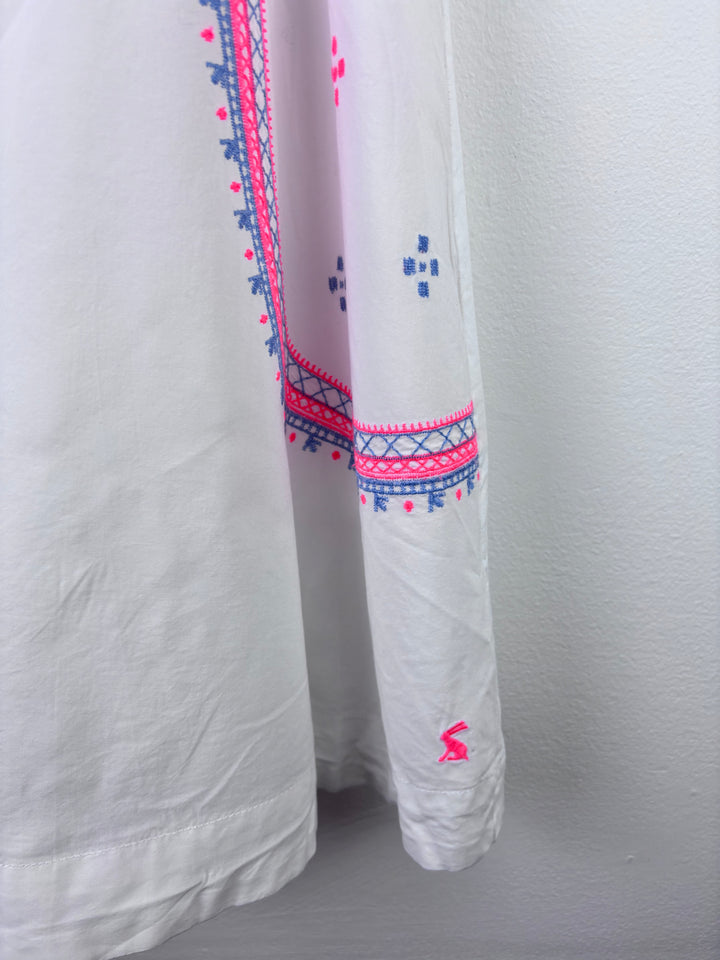 Joules White Sleeveless Embroidered Dress 6 Years-Dresses-Second Snuggle Preloved