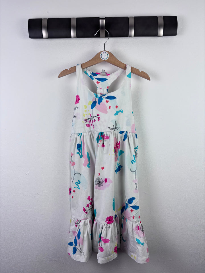 Joules White Pastel Floral Sleeveless Dress 5-6 Years-Dresses-Second Snuggle Preloved