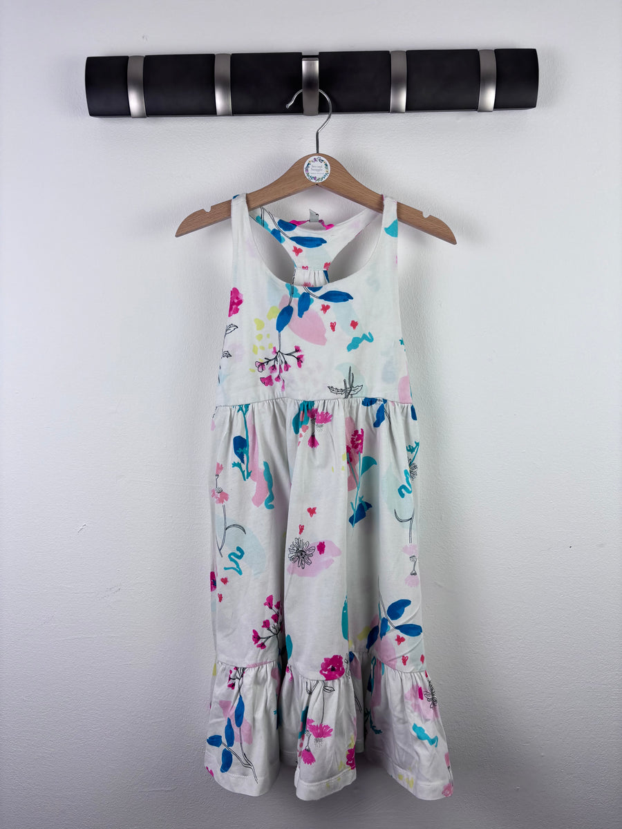 Joules White Pastel Floral Sleeveless Dress 5-6 Years-Dresses-Second Snuggle Preloved