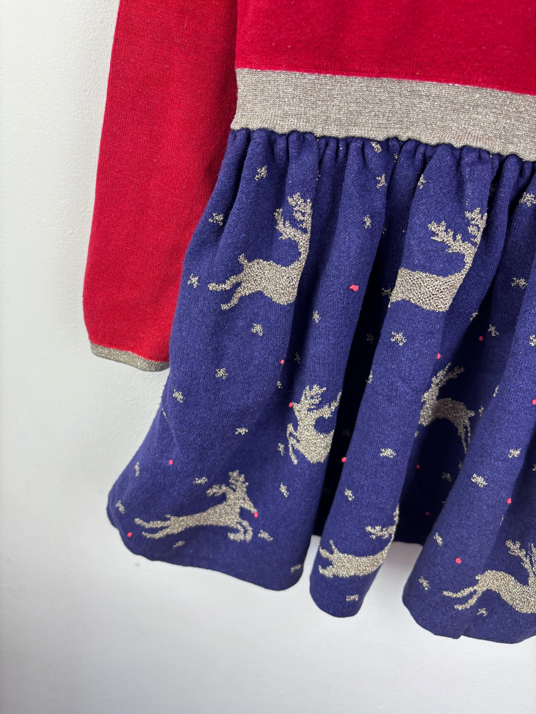 Mini Boden Red Knit Reindeer Dress 7-8 Years-Dresses-Second Snuggle Preloved