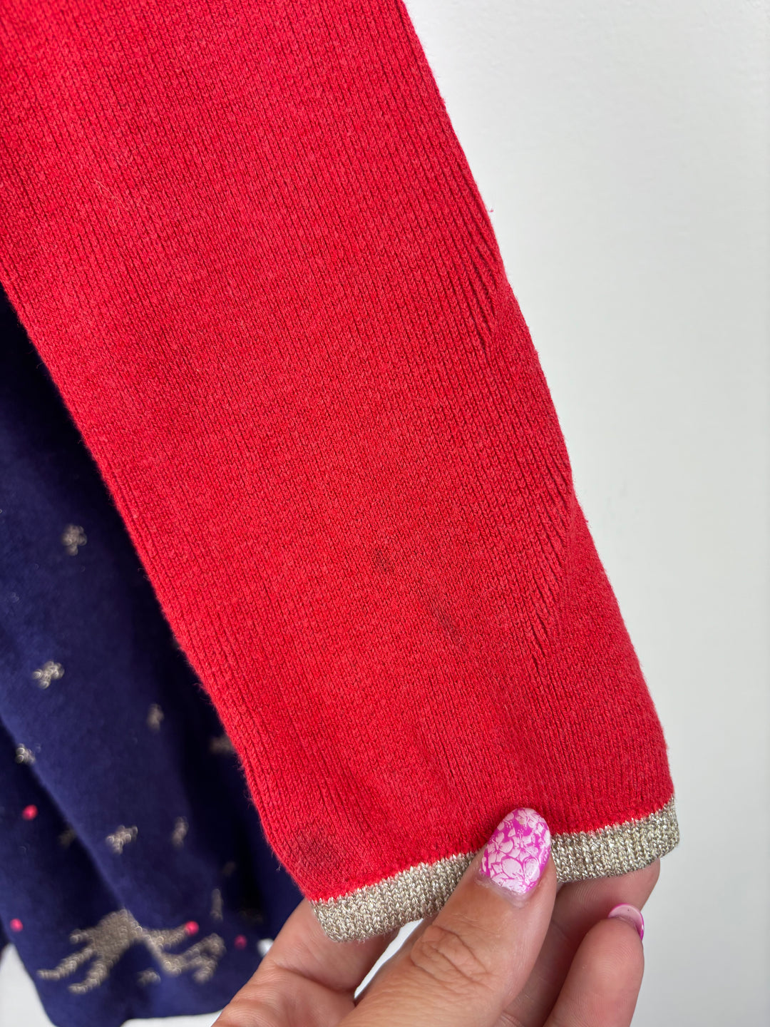 Mini Boden Red Knit Reindeer Dress 7-8 Years-Dresses-Second Snuggle Preloved