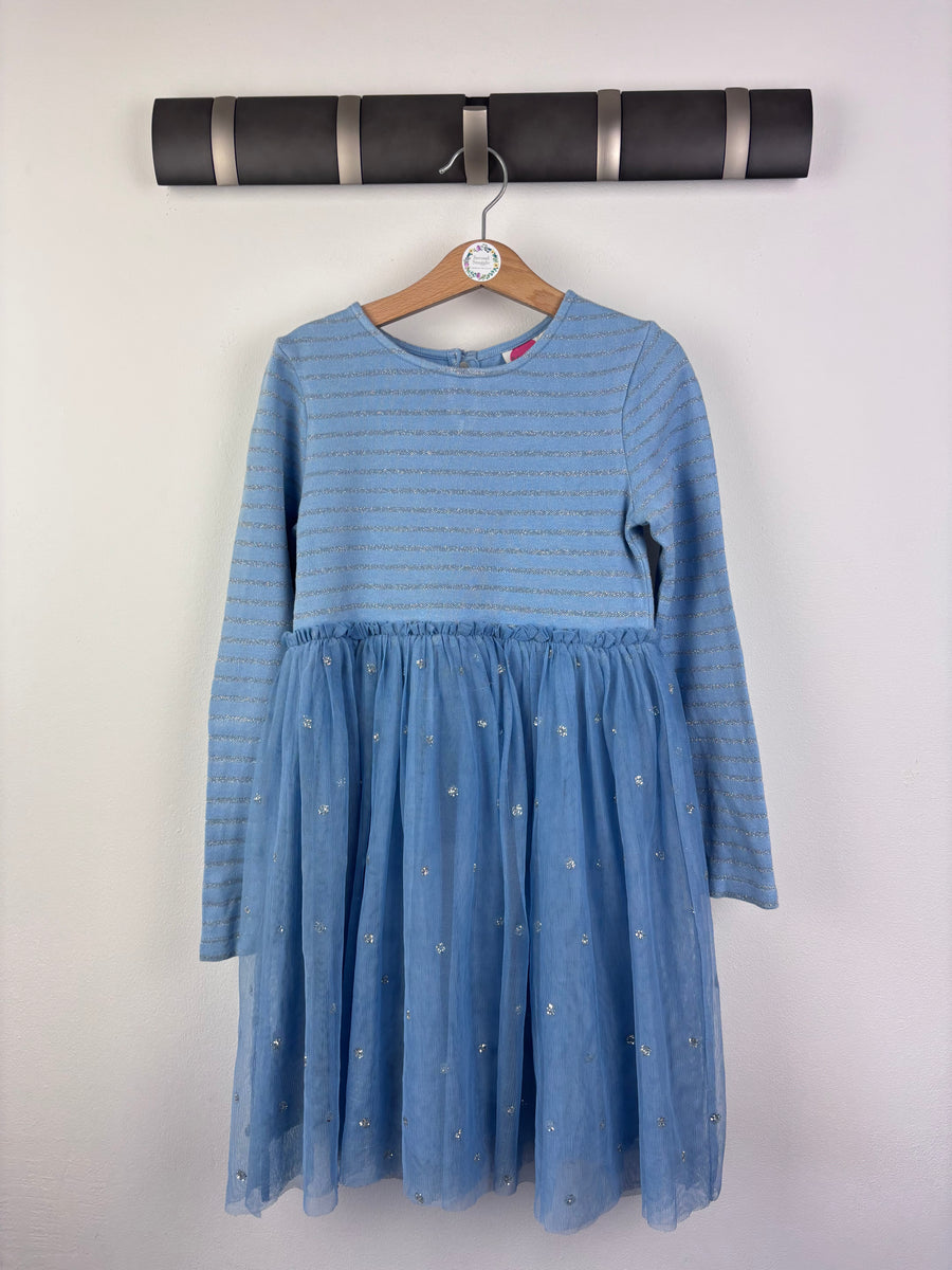 Mini Boden Blue Sparkle Tulle Dress 7-8 Years -Dresses-Second Snuggle Preloved