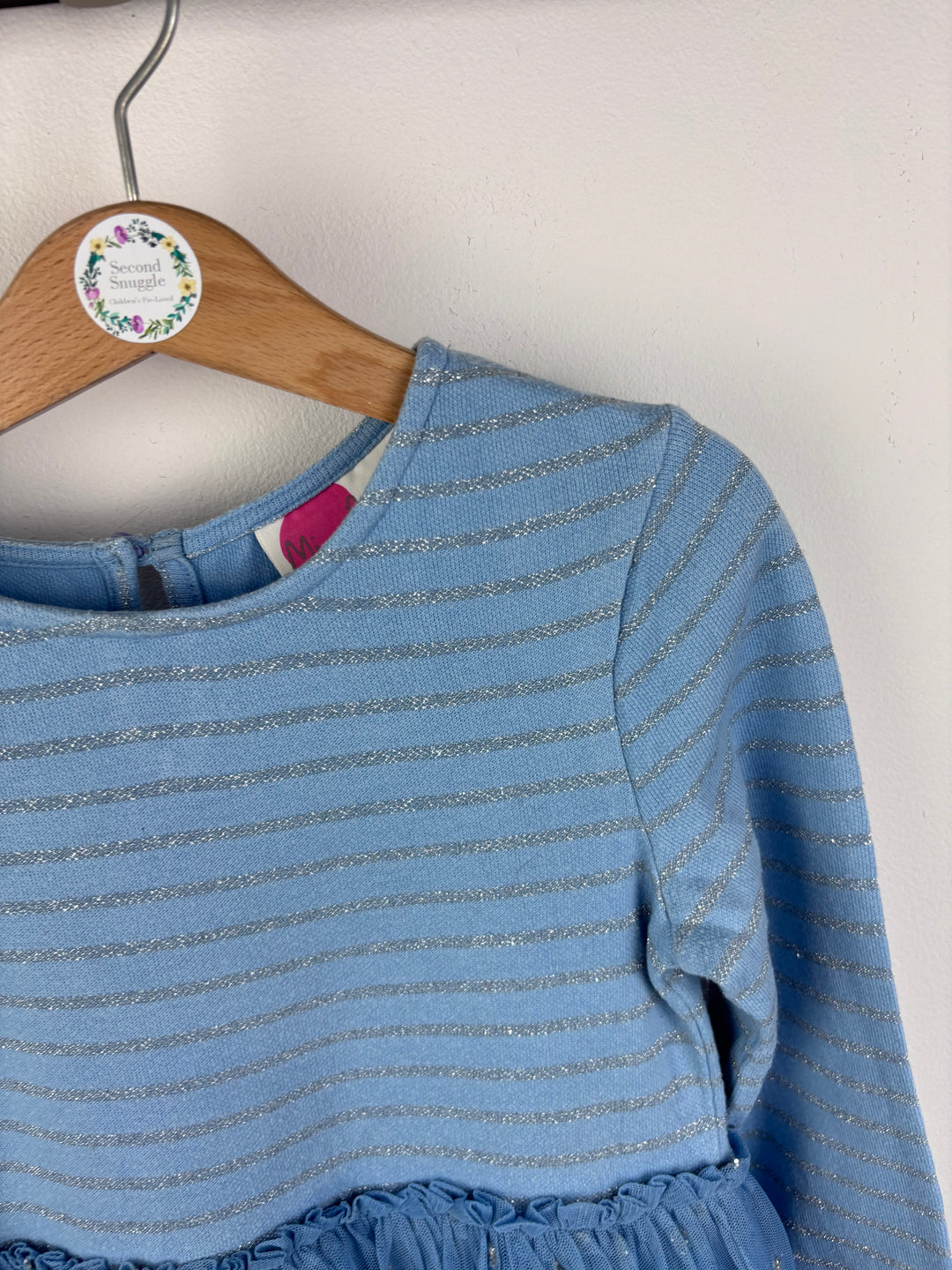 Mini Boden Blue Sparkle Tulle Dress 7-8 Years -Dresses-Second Snuggle Preloved