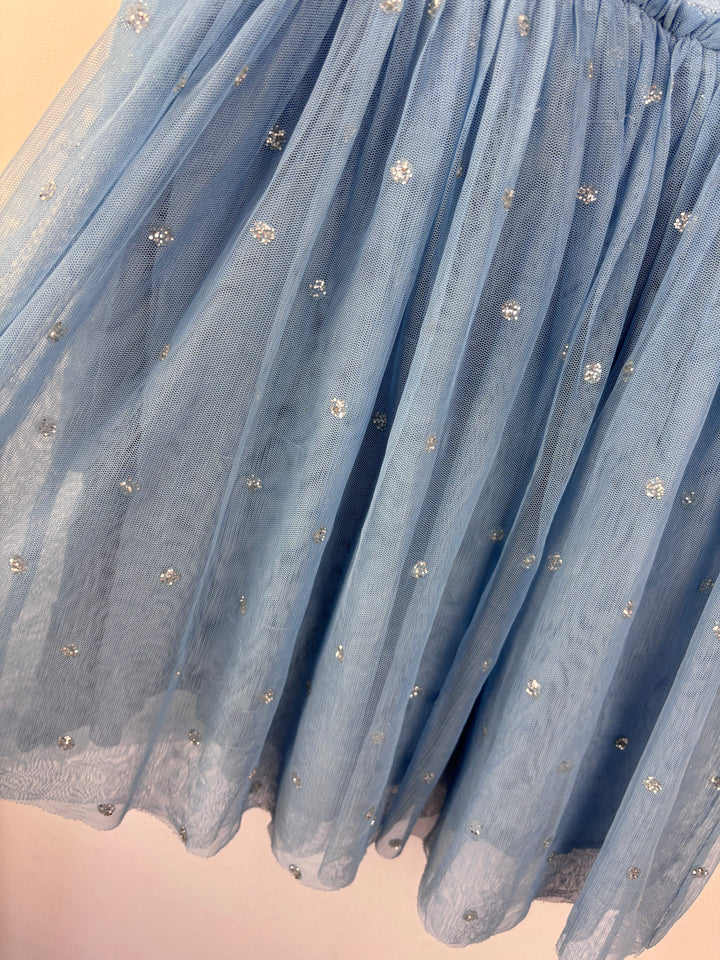 Mini Boden Blue Sparkle Tulle Dress 7-8 Years -Dresses-Second Snuggle Preloved
