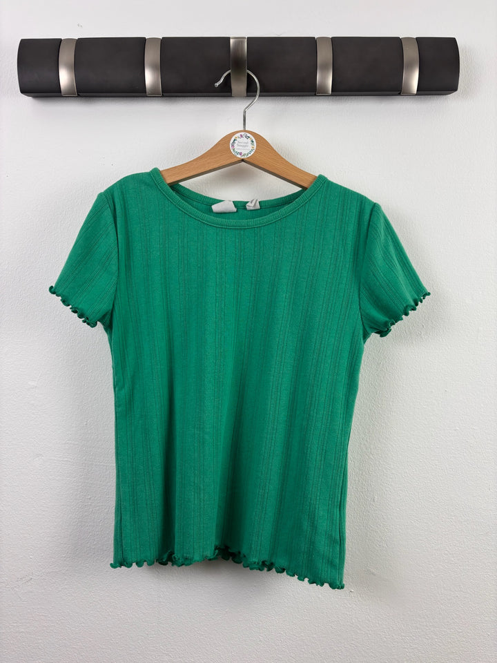Gap Green Ribbed T-Shirt 8-9 Years-Tops-Second Snuggle Preloved