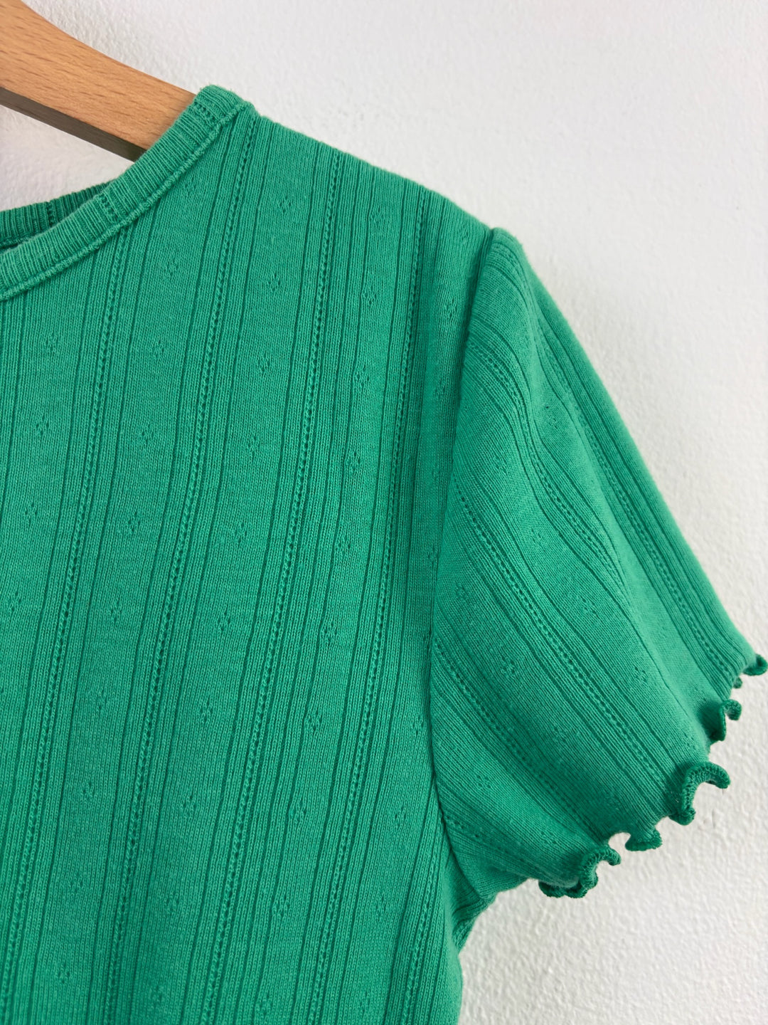 Gap Green Ribbed T-Shirt 8-9 Years-Tops-Second Snuggle Preloved