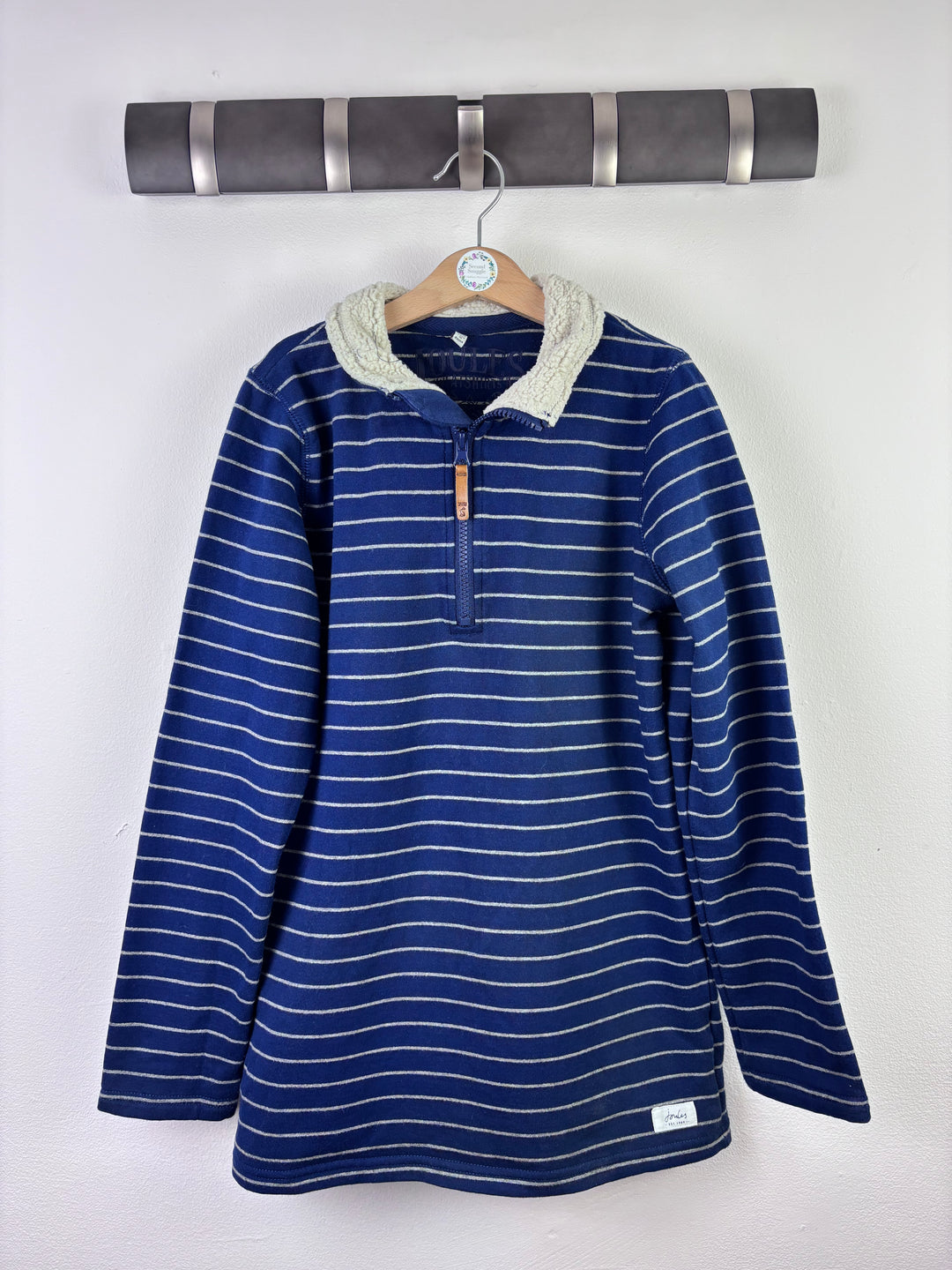 Joules Blue Stripe Half Zip Fleece 11-12 Years-Jumpers-Second Snuggle Preloved