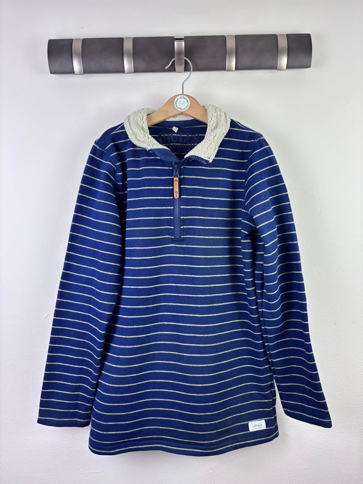 Joules Blue Stripe Half Zip Fleece 11-12 Years-Jumpers-Second Snuggle Preloved