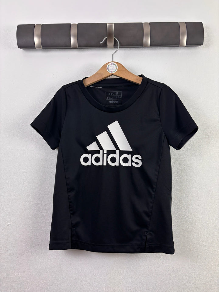 Adidas Black Logo Sports T-Shirt 7-8 Years