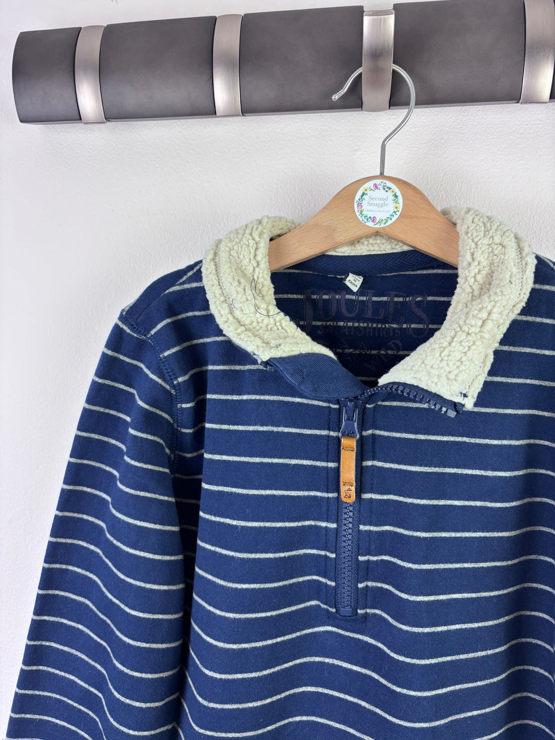 Joules Blue Stripe Half Zip Fleece 11-12 Years-Jumpers-Second Snuggle Preloved