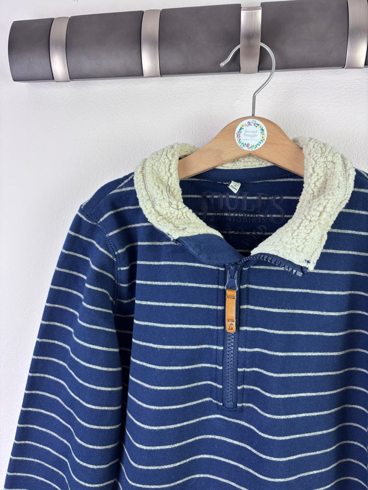 Joules Blue Stripe Half Zip Fleece 11-12 Years-Jumpers-Second Snuggle Preloved