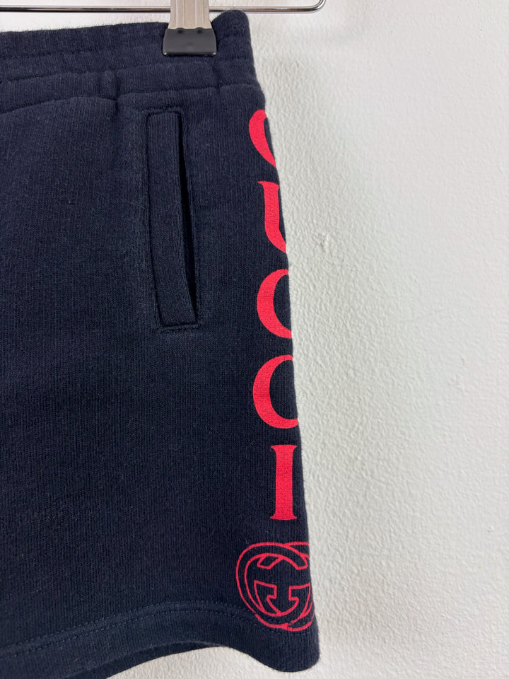 Gucci Navy Logo Sweat Shorts 3-4 Years