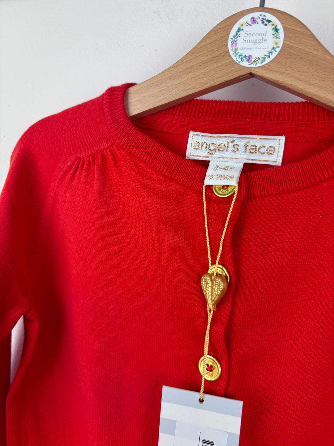Angels Face Red Cardigan 3-4 Years-Cardigans-Second Snuggle Preloved