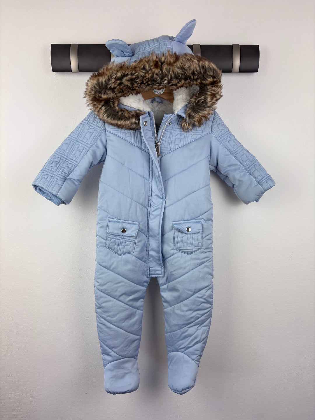 River Island Blue Padded Snowsuit 9-12 Months