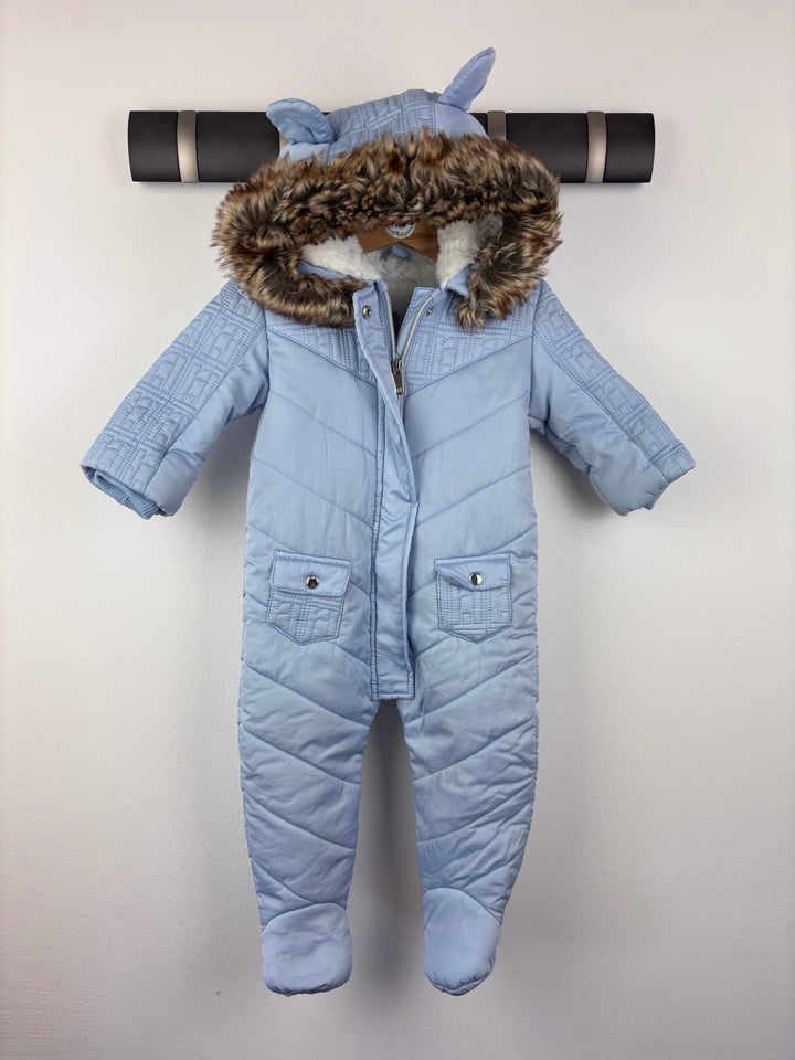 River Island Blue Padded Snowsuit 9-12 Months