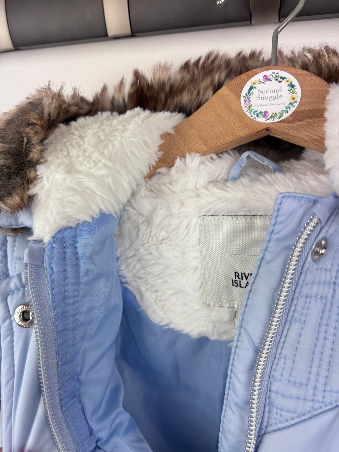 River Island Blue Padded Snowsuit 9-12 Months