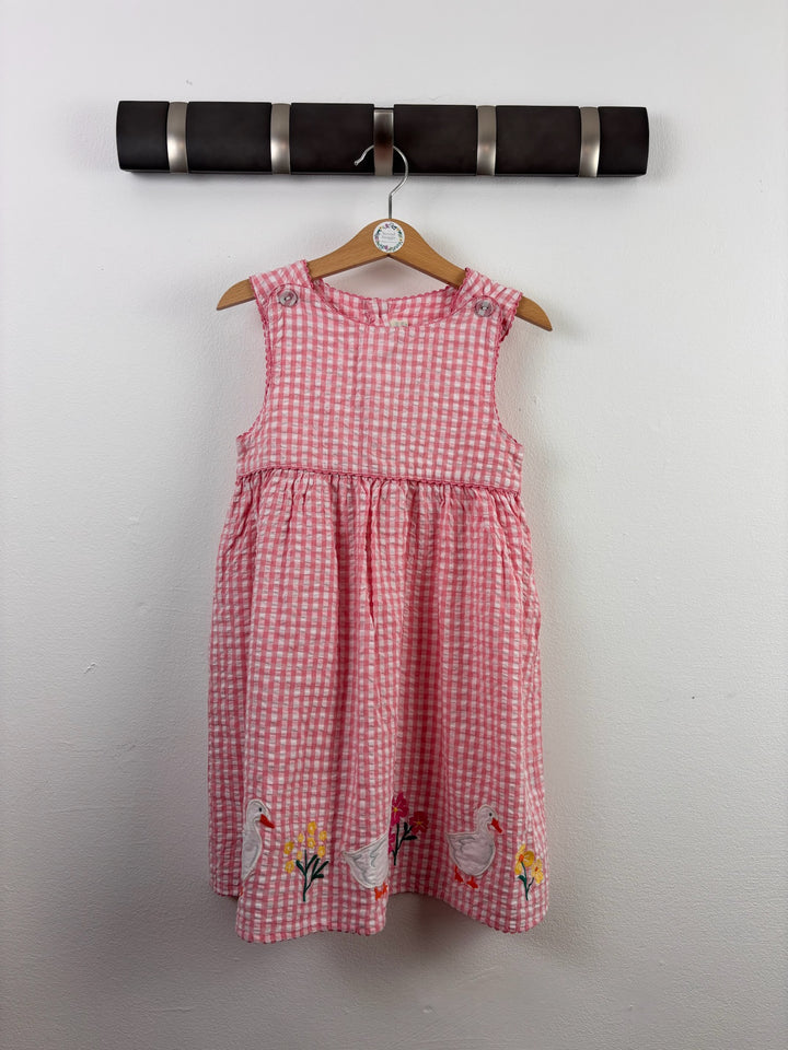 JoJo Maman Bébé Pink Gingham Goose Dress 5-6 Years