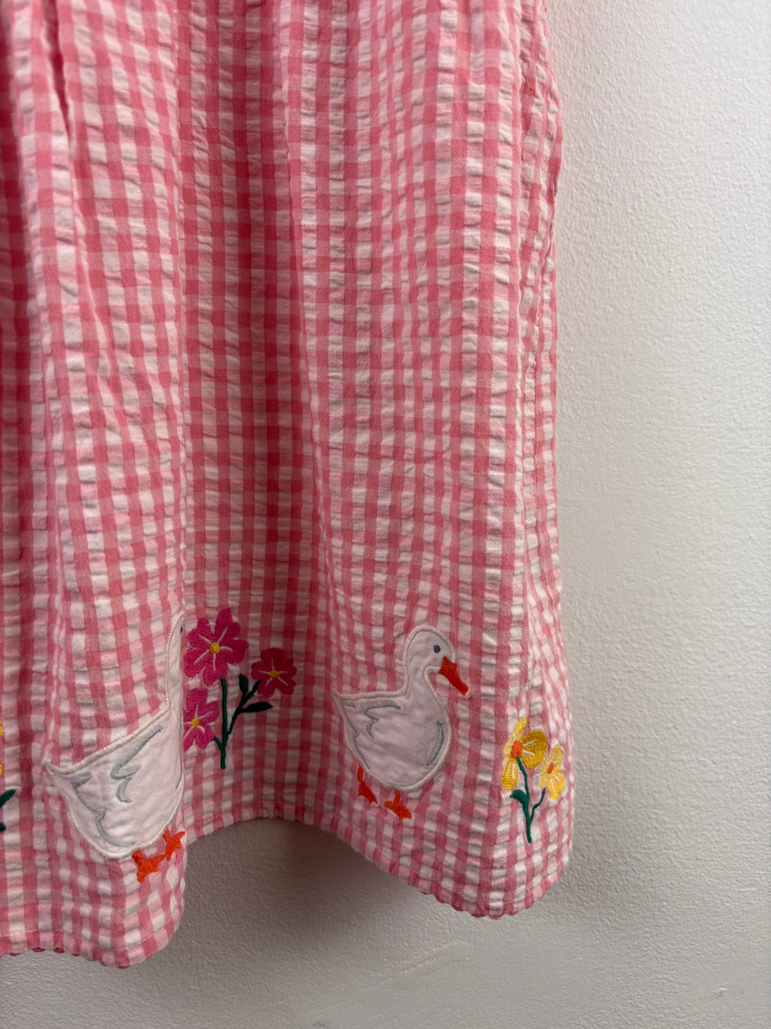 JoJo Maman Bébé Pink Gingham Goose Dress 5-6 Years