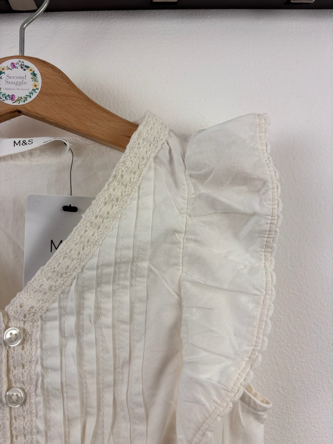 M&S Ivory Lace Ruffle Blouse 6-7 Years