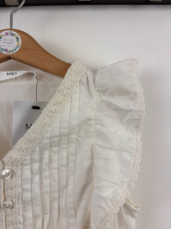 M&S Ivory Lace Ruffle Blouse 6-7 Years