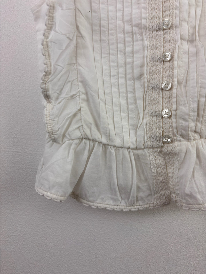 M&S Ivory Lace Ruffle Blouse 6-7 Years