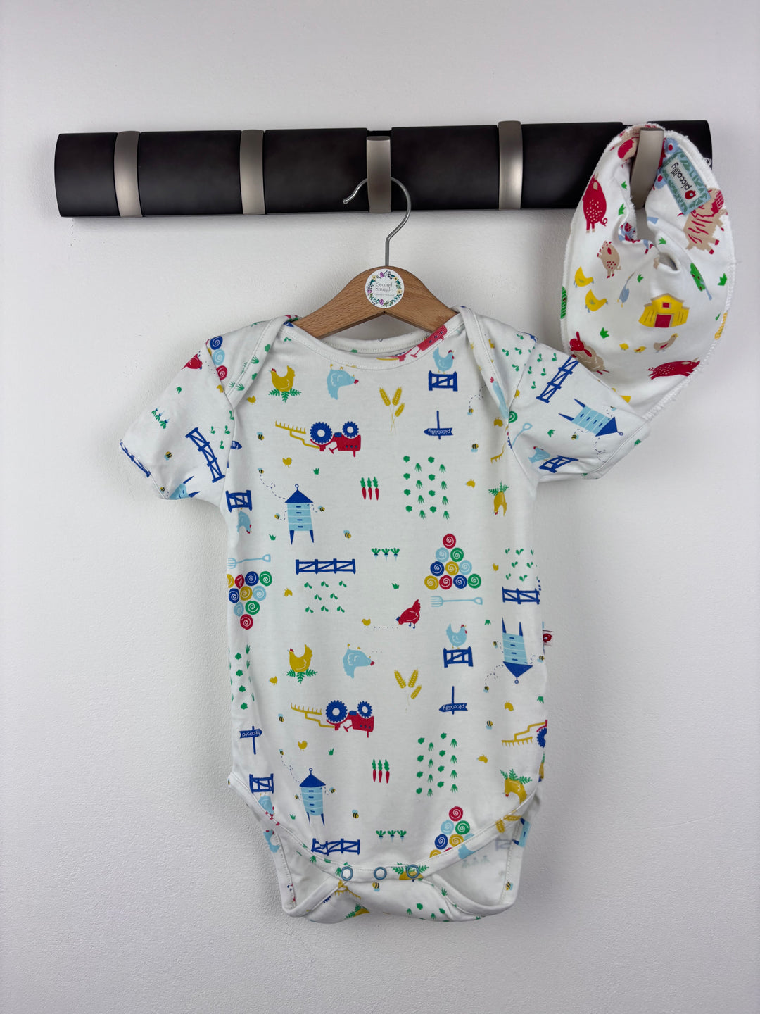Piccalilly Farm Bodysuit And Bib 6-12 Months-Vests-Second Snuggle Preloved