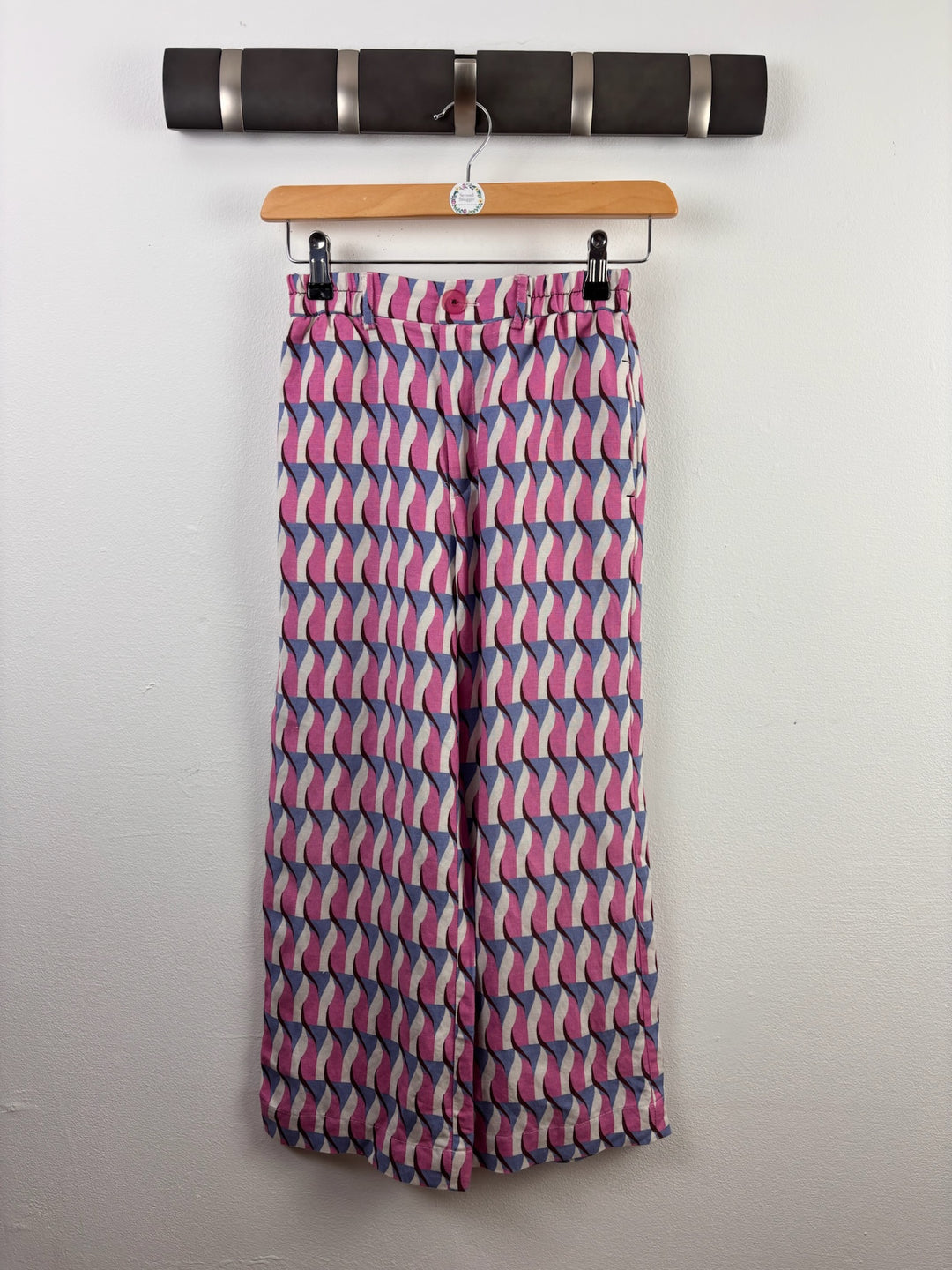 Zara Pink Geometric Wide Leg Trousers 8 Years