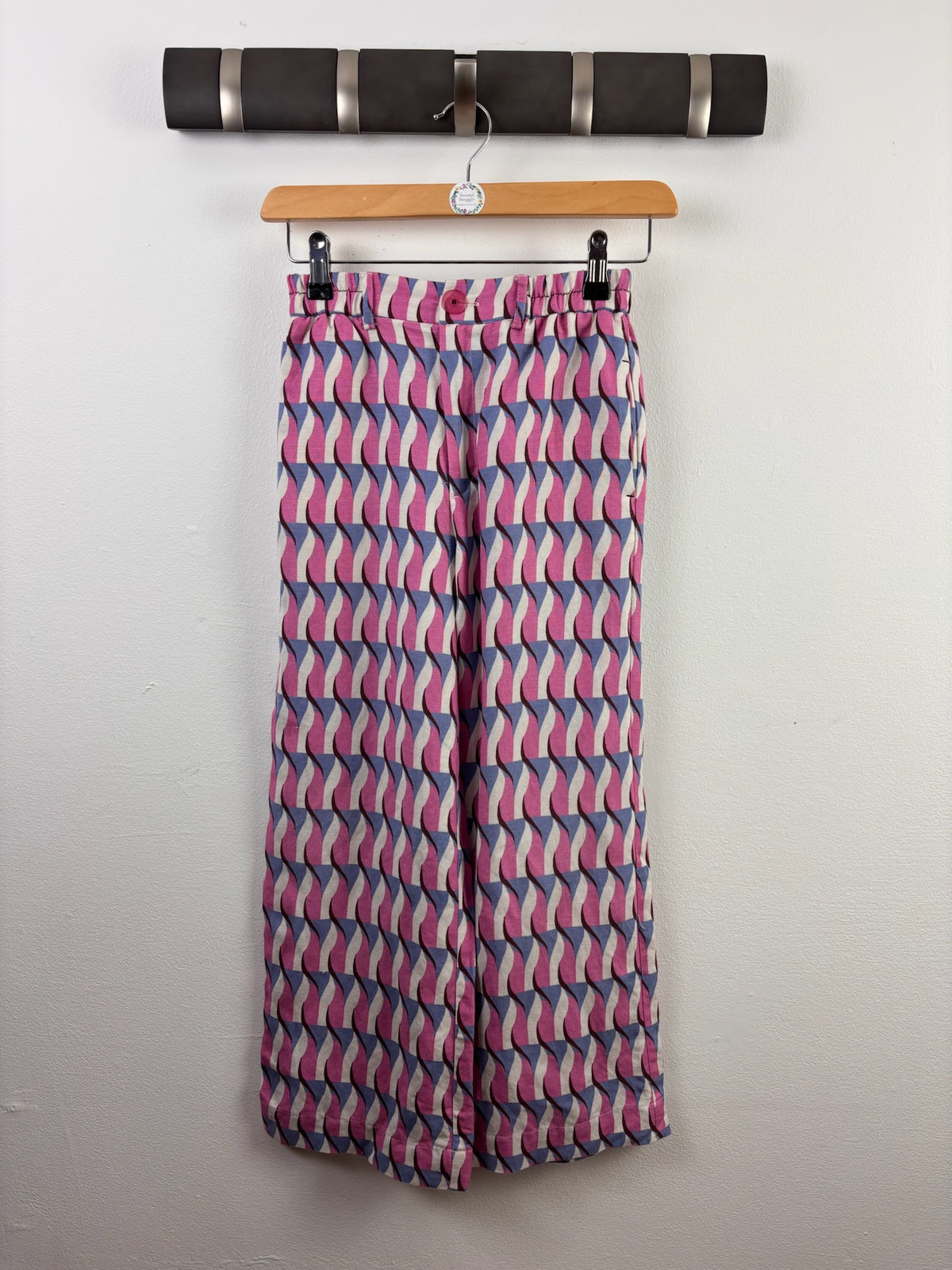 Zara Pink Geometric Wide Leg Trousers 8 Years-Trousers-Second Snuggle Preloved