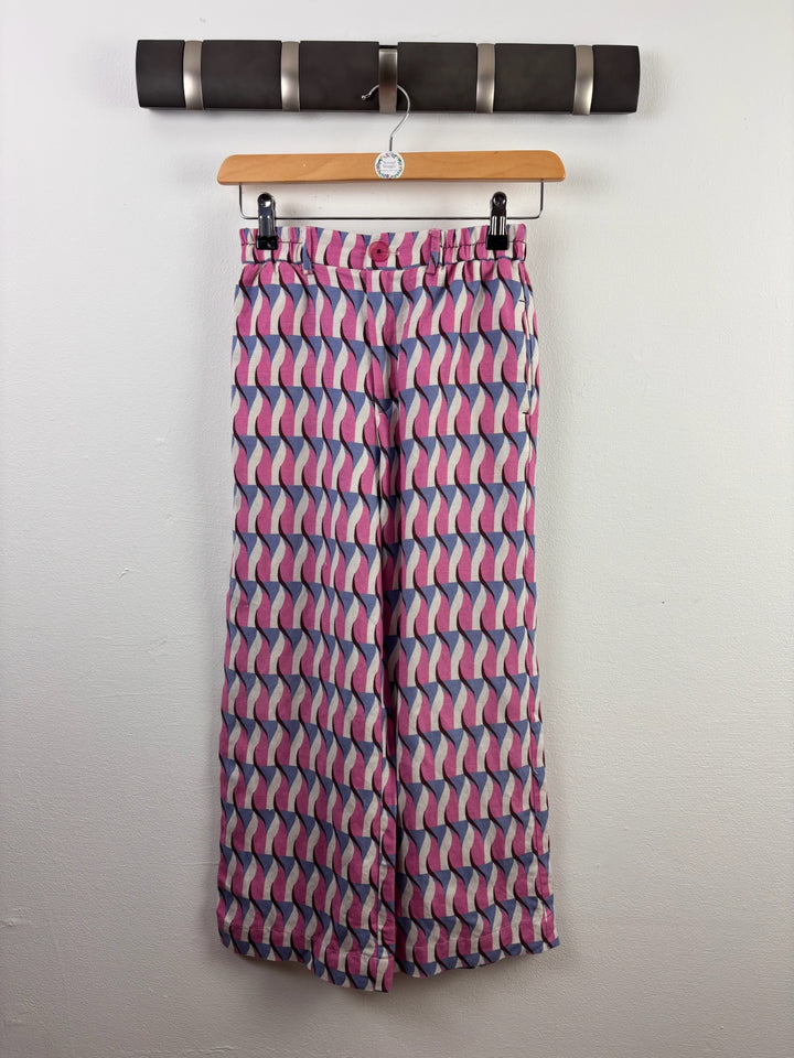 Zara Pink Geometric Wide Leg Trousers 8 Years