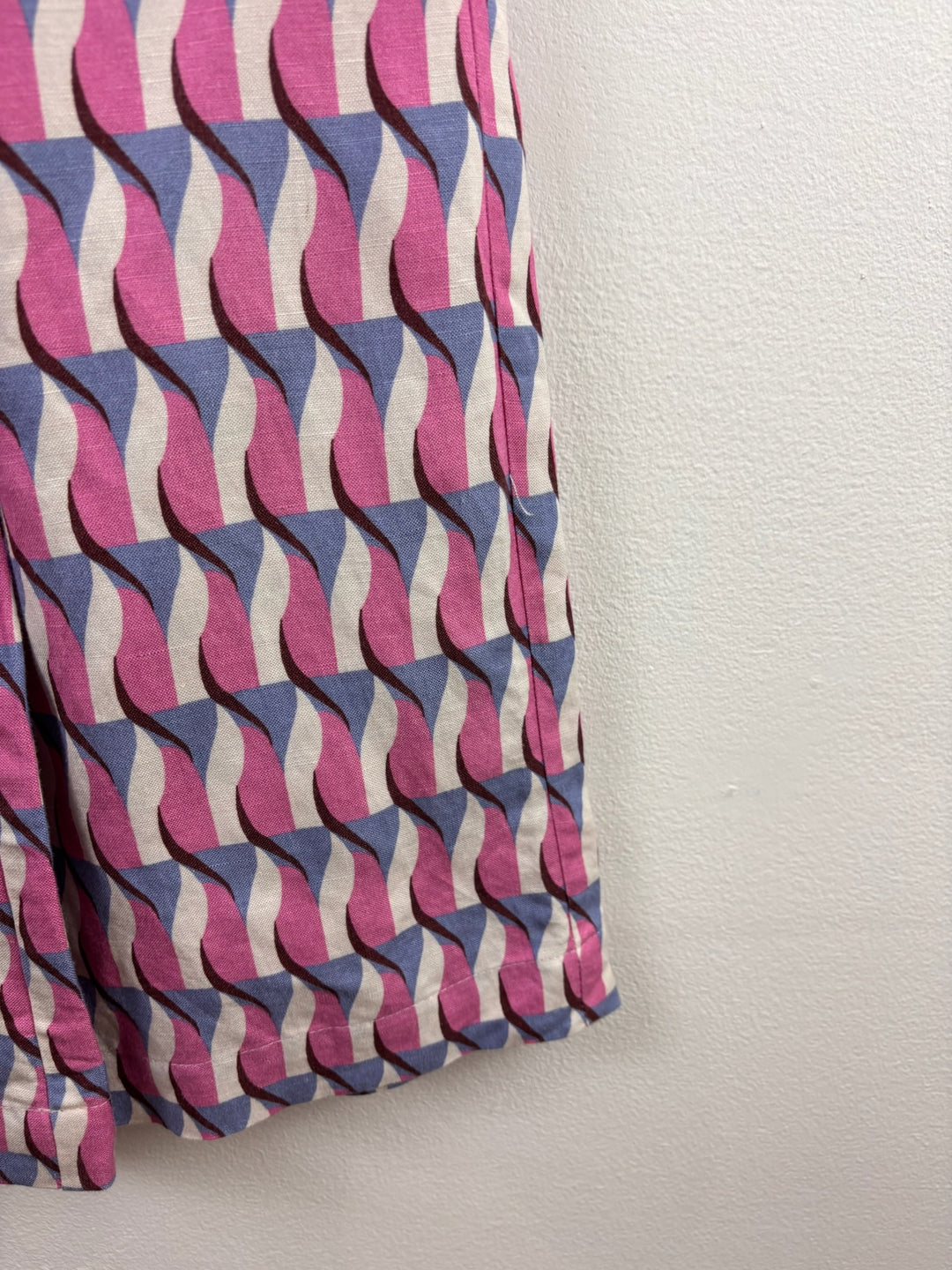 Zara Pink Geometric Wide Leg Trousers 8 Years