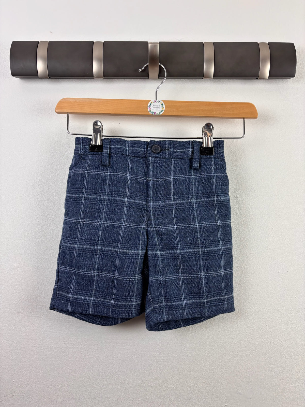 Next Navy Check Smart Shorts 4-5 Years-Shorts-Second Snuggle Preloved